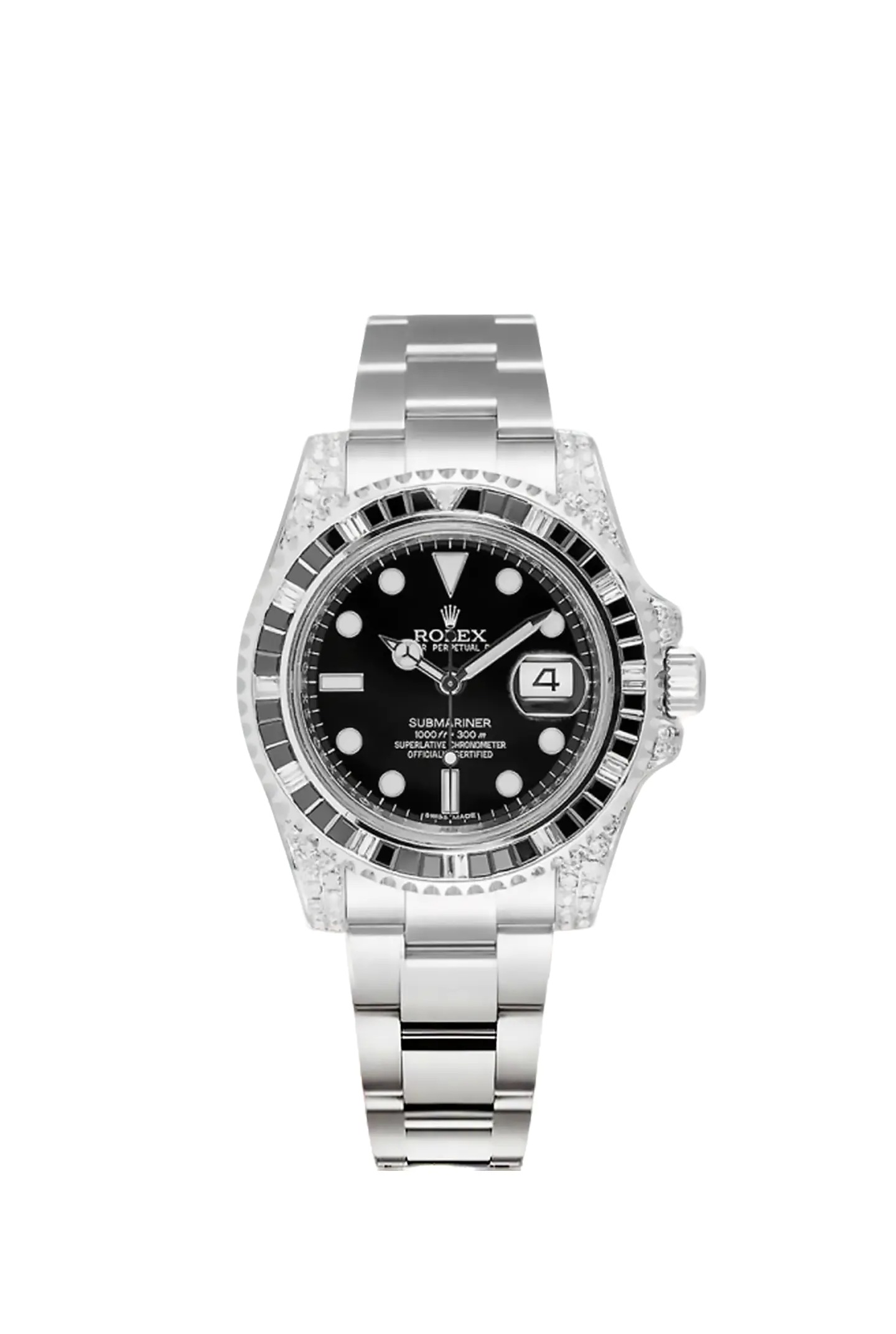 Rolex Submariner Date Silver Black Diamond, 40mm, Ref#116610LN